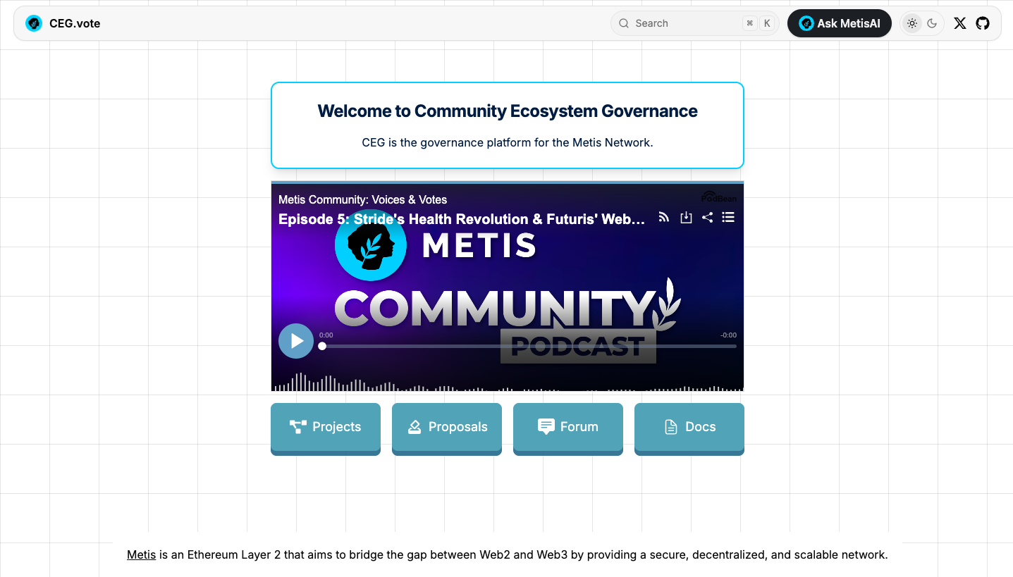 Metis Governance Page